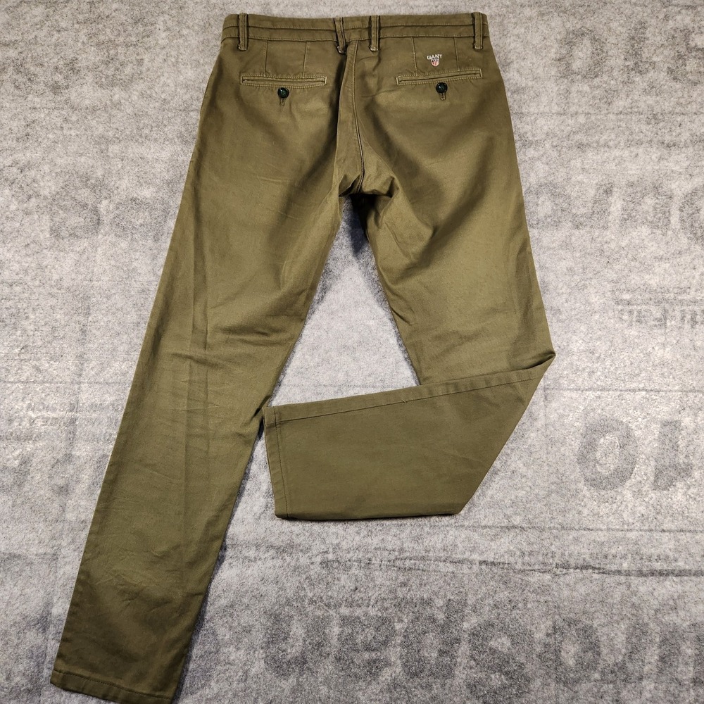 Gant Sports Wear Jeans Mens 33x30 green straight Leg Taped low rise